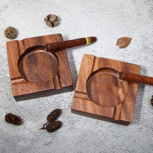 Cendrier carré en bois accessoires de fumée cendrier à cigarettes en bois naturel logo personnalisé accepté - Product Image 6