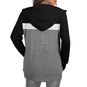 Ropa informal elástica con cremallera y capucha para mujer más vendida, sudaderas con capucha transpirables de alta calidad para invierno a un precio razonable, logotipo frontal - Product Image 4