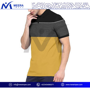 Polo manches courtes à séchage rapide 100% coton pour homme Tissu tricoté extensible confortable Design intemporel pour la superposition solide - Product Image 4