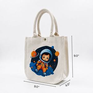 กระเป๋าผ้าแคนวาสสำหรับเด็ก Little Astro Buddy ขนาดกลาง กระเป๋าเก็บของพกพาสำหรับของเล่นและหนังสือธีมอวกาศ - Product Image 2