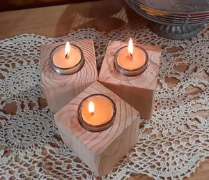 Elegante Portavelas de Madera para Decoración del Hogar, Centro de Mesa para Porche, Estilo Rústico, Idea de Regalo Encantadora - Product Image 2