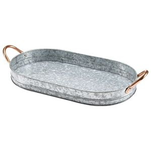 Plateau galvanisé de forme carrée de conception tendre plateau galvanisé de la meilleure qualité avec poignées pour plateau de décoration de table d'hôtel - Product Image 2