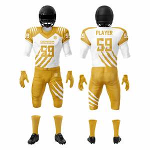 Ensemble de vêtements de football américain personnalisés pour hommes, pantalon en jersey respirant avec kit de conception en sergé sublimé, techniques imprimées - Product Image 1