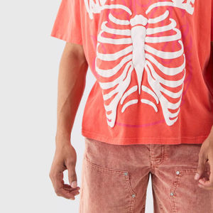 Boxy Hip Hop 250 Gsm Drop Shoulder Graphic Heavyweight camisetas de lujo en blanco de algodón pesado ropa informal personalizada camiseta de gran tamaño para hombres - Product Image 5