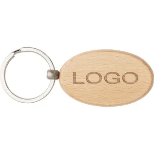 Portachiavi in Legno Personalizzato Katherine e Moschettone, Gadget Promozionali Personalizzabili - Product Image 1