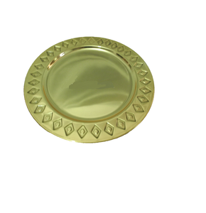 Vaisselle sculptée à la main pour la maison ou la fête de mariage, assiette de service en laiton arrondie - Product Image 2