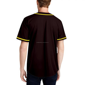 Premium 100% Polyester <b>Men's</b> 180g Baseball Jersey Button Down T <b>Shirt</b> Hip Hop Sports Uniform - Product Image 3