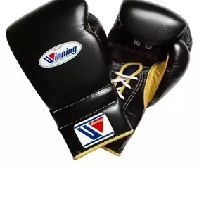 Gants de boxe personnalisés Winning en cuir PU blanc/noir/rouge, avec fermeture auto-agrippante et logo personnalisé, 8oz 10oz 12oz 14oz - Product Image 3