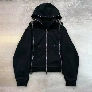 ชุดเซ็ตสตรีทแวร์สองชิ้นแบบมีฮู้ดผูกเชือก ประดับหมุดและคริสตัล สำหรับผู้ชายและผู้หญิง คุณภาพสูง ดีไซน์เฉพาะตัว เหมาะสำหรับฤดูหนาว - Product Image 6