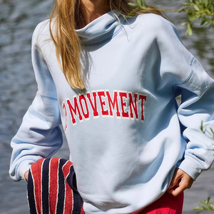 Sweat-shirt à col roulé réversible à manches longues pour femmes, polaire surdimensionnée de haute qualité, 100% coton, nouvelle collection hiver - Product Image 4