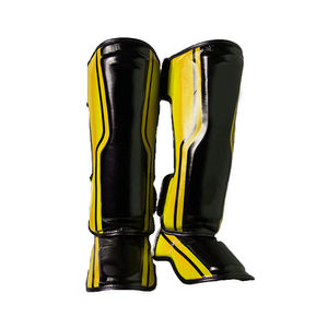 Espinillera de piel de vaca auténtica Instep MMA Kickboxing y Muay Thai Boxing Almohadillas elásticas especiales para pies con logotipo personalizado para fútbol - Product Image 2