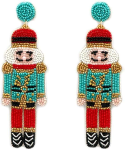 Pendientes de Navidad con bordado de cuentas con estilo hecho a mano de Papá Noel, joyería navideña, pendientes artesanales festivos, abalorios, se aceptan personalizados - Product Image 5