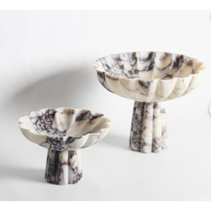 Décoration intérieure moderne, piédestal élégant, bol à fruits, marbre naturel blanc de qualité supérieure, pièce maîtresse de service à pied faite à la main, meilleur prix - Product Image 5