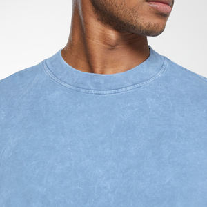 Haute qualité lavé à l'acide personnalisé Streetwear hommes T-Shirt nouveau graphique à manches longues Design Vintage coupe ample imprimé Jersey tissu - Product Image 4