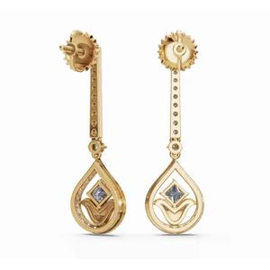 Pendientes de Diamantes en Forma de Lágrima Radiantes Elysian de Oro de 18 Quilates de Alta Calidad, Joyería de Corte Redondo Cultivada en Laboratorio, Exportación al por Mayor de Lujo B2B - Product Image 3