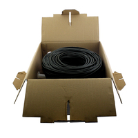 Cable UTP 4*2*0.51 CCA PVC Negro Cat5e para Instalación Exterior, Cable LAN FTP de Par Trenzado, Cable de Red FTP de Aluminio Revestido de Cobre