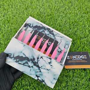 Pinzas de extensión de pestañas de acero inoxidable sostenibles, Punta Negra de Color rosa, Mega volumen, herramienta de pestañas ligera probada a mano - Product Image 4