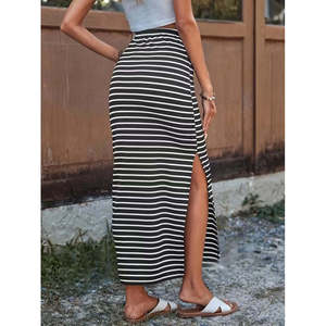 Jane's Women's High Waist Side Slit <b>Long</b> Viscose <b>Skirt</b>, Elegant Casual Maxi <b>Skirt</b> for Daily Wear - Product Image 3