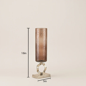 Florero de Metal y Vidrio de Marca Privada para Decoración del Hogar, que Mejora el Espacio Vital con una Estructura Artística y un Aspecto Refinado - Product Image 2