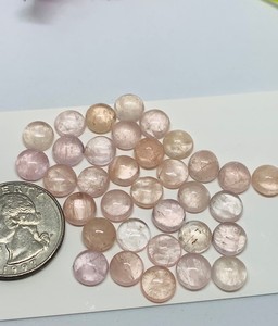 Morganite rose pâle, cabochon, pierre précieuse naturelle, qualité rare, certifiée par un tiers, sélectionnée pour la création de bijoux élégants - Product Image 2