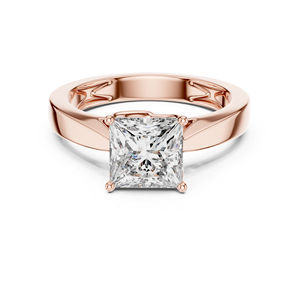 Anillo de Compromiso de Oro Blanco de 14K con Diamante Cultivado en Laboratorio de Corte Princesa de 1.5 Ct |   Anillo de Compromiso para Mujer con Certificado IGI |   Diamante Cultivado Nuevo - Product Image 2