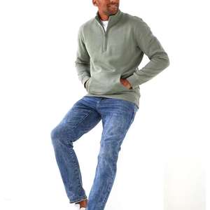 เสื้อสเวตเชิ้ตผู้ชายผ้าฝ้ายแท้ OEM ระดับมืออาชีพ คอซิปครึ่งตัว สไตล์ลำลอง หรูหรา แขนยาว ระบายอากาศได้ดี เสื้อเชิ้ตสำหรับใส่ในโอกาสทางการ - Product Image 4