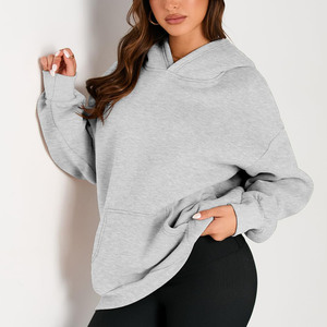 Wholesale Loose Casual <b>Long</b> Sleeve 350G Hooded Pullover Streetwear Sweatshirts <b>Women</b> Customized Printed Winter <b>Hoodies</b> Knitted - Product Image 2