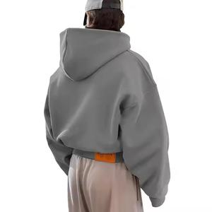 Sudadera con Capucha Extra Grande de Invierno de Alta Calidad, Estilo Urbano, Gruesa, de Felpa, Corta, 100% Algodón, con Capucha Grande, Doble Capa, para Hombre - Product Image 6