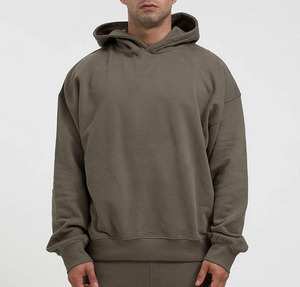 Sudaderas con capucha de gran tamaño para hombre, de algodón 100% Sudadera con capucha, sudadera lisa en blanco para hombre, sudadera gruesa de lana con hombros caídos, sudadera de talla grande - Product Image 1