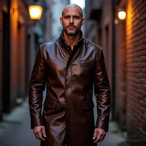 Chaquetas de cuero genuino con letras de piel para hombre, ropa de abrigo para motocicleta, chaquetas con letras de cuero de oveja, logotipo personalizado para hombre - Product Image 5