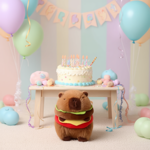 Peluche Capibara da 7 Pollici con Pancia a Forma di Hamburger, Mini Figura per Bambini di 4-6 Anni - Product Image 3