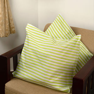 100% Cotton Yarn-Dyed <b>Pillow</b> Covers Stripe Woven American <b>Square</b> Cushion Case Personalized for Home Hotel Hospital set of 2 - Product Image 1