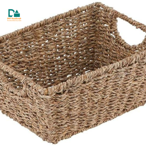 Cesta de Lavandería Apilable de Pasto Marino Natural, Organizador Tejido a Mano con Asas - Product Image 6