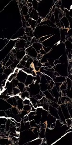 Usine de carreaux Portoro noir brillant 600x1200mm aspect marbre émaillé poli sol en porcelaine Premium - Product Image 4