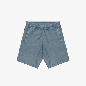 Short de survêtement vintage d'été imprimé sur mesure pour hommes lavage à l'acide effet de pierre délavé séchage rapide respirant cordon solide - Product Image 1