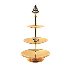 Servidor de cupcakes de aspecto clásico con acabado dorado para bodas y fiestas de cumpleaños, decoración de mesa. - Product Image 1