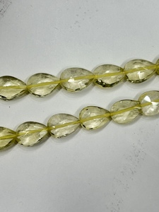 Perles de quartz citron naturel facettées en forme de poire, taille du brin de 16 pouces, 6x8-9x13 mm, perçage droit, bijoux en vrac, vente en gros, qualité AAA - Product Image 2