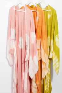 100% rayón Tie Dye Kimono vestido para mujer Boho Lady Beach Summer Cover Sexy Resort Wear XL tamaño tejido manga estilo - Product Image 5