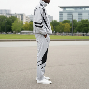 Premium Quality Manufacturer Blank Activewear Nylon Windbreaker Tracksuits Embroidery logo Zip up Jacket Baggy <b>Men's</b> Sweat Suits - Product Image 6