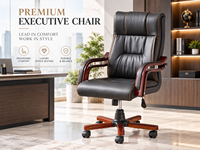 Chaise de bureau de direction à dossier haut en cuir synthétique, pivotante, ergonomique, pour poste de travail de manager