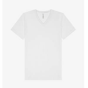 Bella + Canvas 3005 Unisex Jersey Short Sleeve V-Neck Tee Ash - 99% Combed and <b>Ring</b>-spun Cotton, 1% Poly Breathable V-Neck Tee - Product Image 4