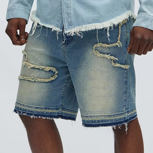 Pantalones cortos vaqueros transpirables para verano, ropa de verano personalizada con su propio logotipo, ropa informal con bolsillos delanteros y traseros - Product Image 1