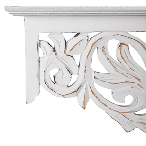 Étagère murale en bois sculptée blanchie à l'eau de Javel, décoration murale pour salon et patio, pré-assemblée, décoration écologique pour la maison - Product Image 4