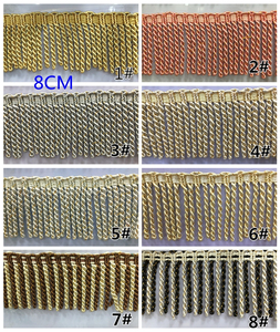 OEM Gold Bullion Wire <b>Fringe</b> Customized Metallic <b>Fringe</b> Trimmings Top Quality Gold Silver Twisted Tassel <b>Trim</b> - Product Image 1