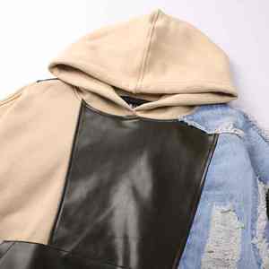 เสื้อฮู้ดดี้หนังแท้คุณภาพสูง 100% สำหรับฤดูหนาว คอตั้ง ทรงโอเวอร์ไซส์ ระบายอากาศได้ดี แบบสวมหัว ยูนิเซ็กซ์ สีพื้น พิมพ์ลายดิจิทัล - Product Image 4