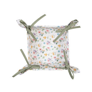 Indian Manufacturer Eco-Friendly Sustainable New Floral Design Printed Cotton <b>Bread</b> <b>Basket</b> - Product Image 2