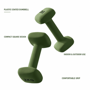 Haltères à poids fixe recouverts de <span class=keywords><strong>plastique</strong></span>, design carré, pour la musculation à domicile - Product Image 1