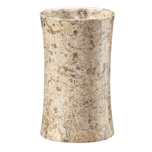 Vase cylindrique en marbre moderne artisanal, pierre fossile solide, décoration de luxe pour la maison, salle à manger, salon, cuisine, exportateur en gros - Product Image 6