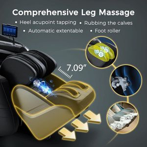 High-Quality Practicals <b>Massages</b> <b>Chair</b> with Zero Gravity Recline Voice Commands Calf Oscillation and Triple Foot Rollers - Product Image 5