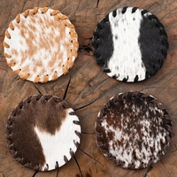 Sous-verres en cuir PU souple et rond personnalisés de haute qualité avec logo – Ensemble de sous-verres de luxe en cuir pour boissons, café, bière